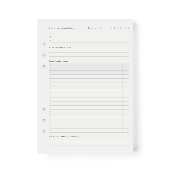 Agenda Inserts - Daily Planner Productivity Insert Pages – Mål Paper