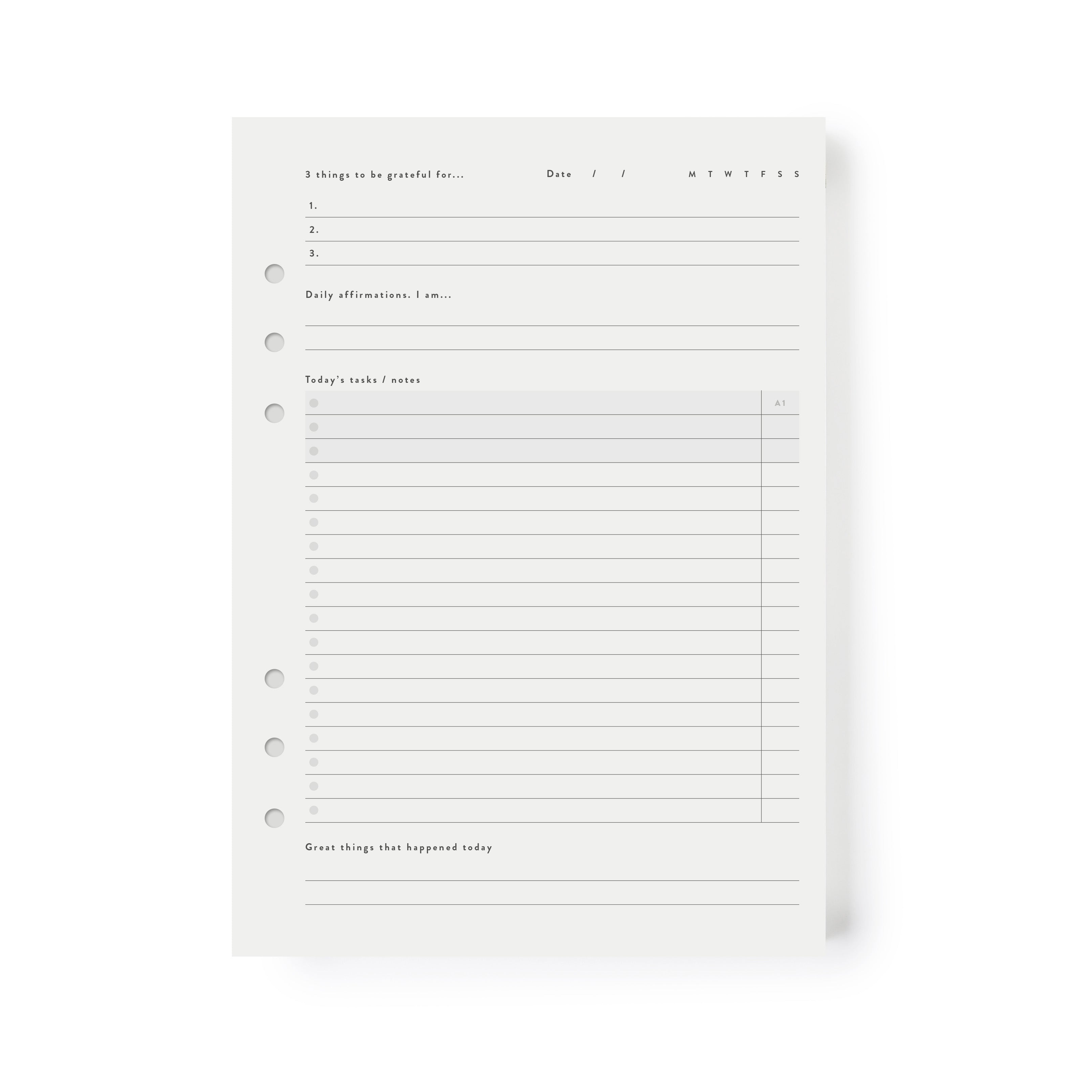 Time Insert Paper Agenda Inserts - Daily Planner Productivity Insert Pages – Mål Paper