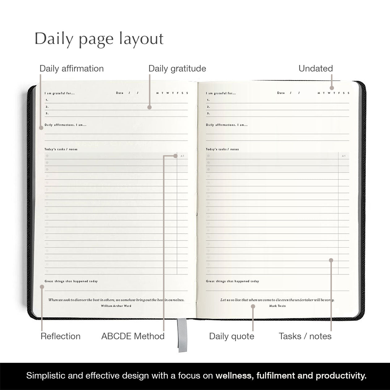 Daily Goal Setter Planner - Gratitude Journal – Mål Paper