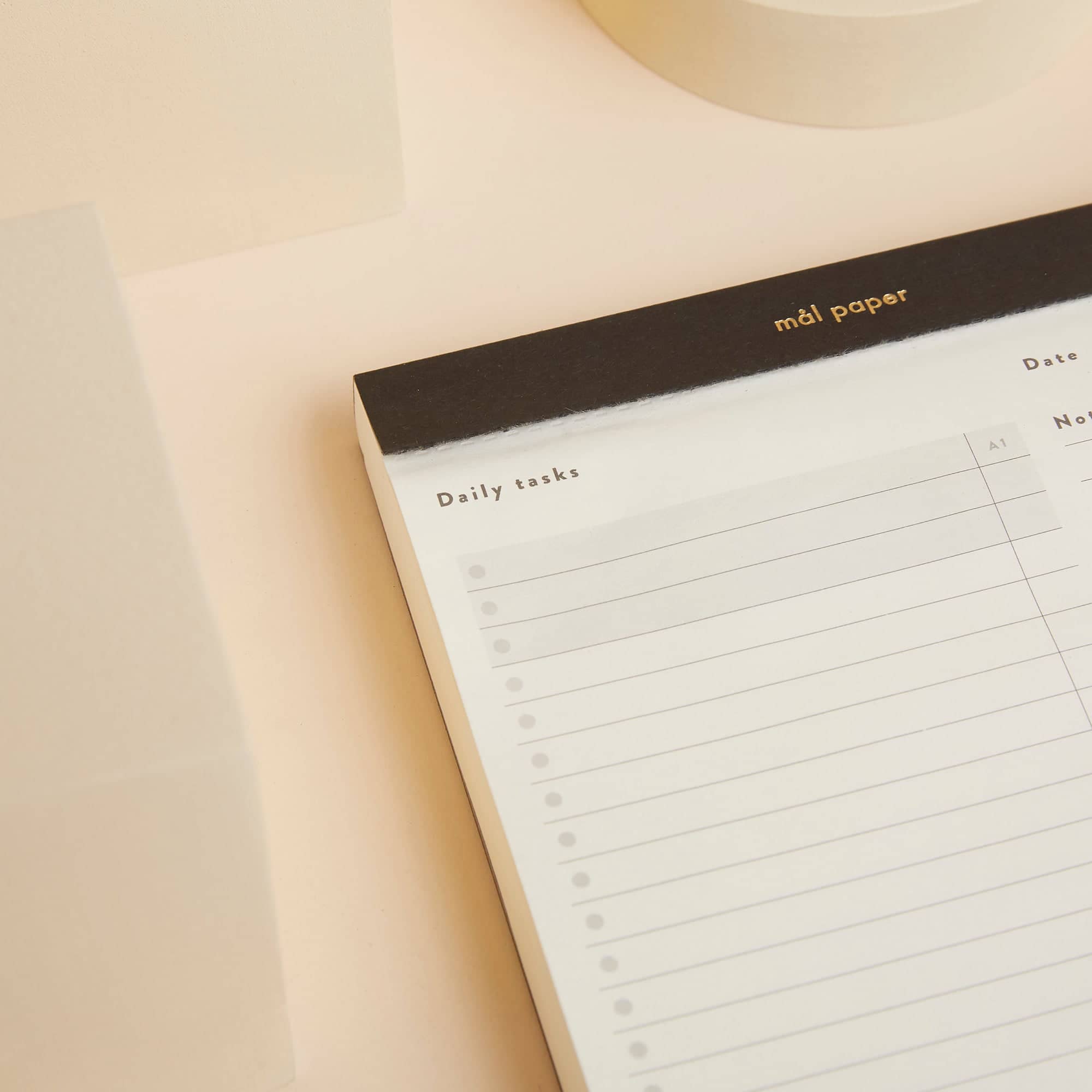 Daily Tasks Planner Pad - A5 Daily Notepad from Mål Paper