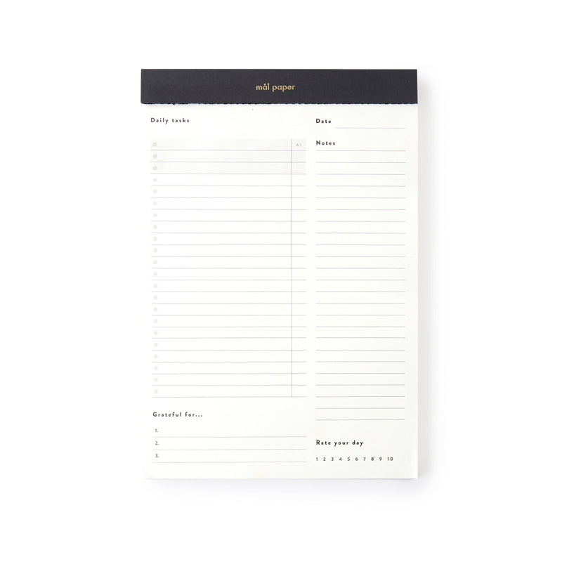 Daily Tasks Planner Pad - A5 Daily Notepad from Mål Paper